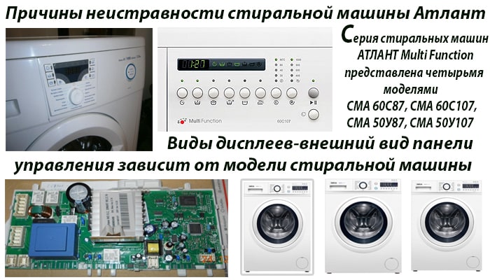 Код ошибки и причина поломки стиральной машины Атлант